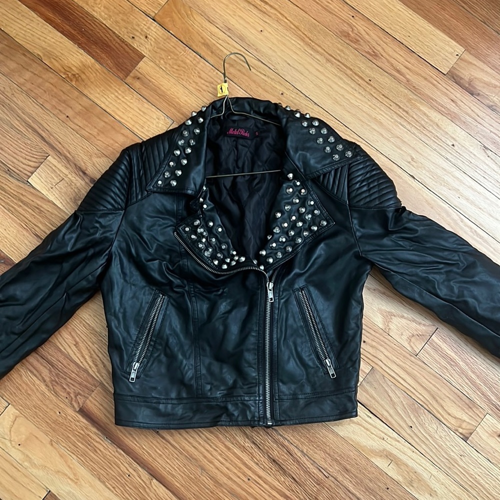 Size small motel rocks studded leather jacket
